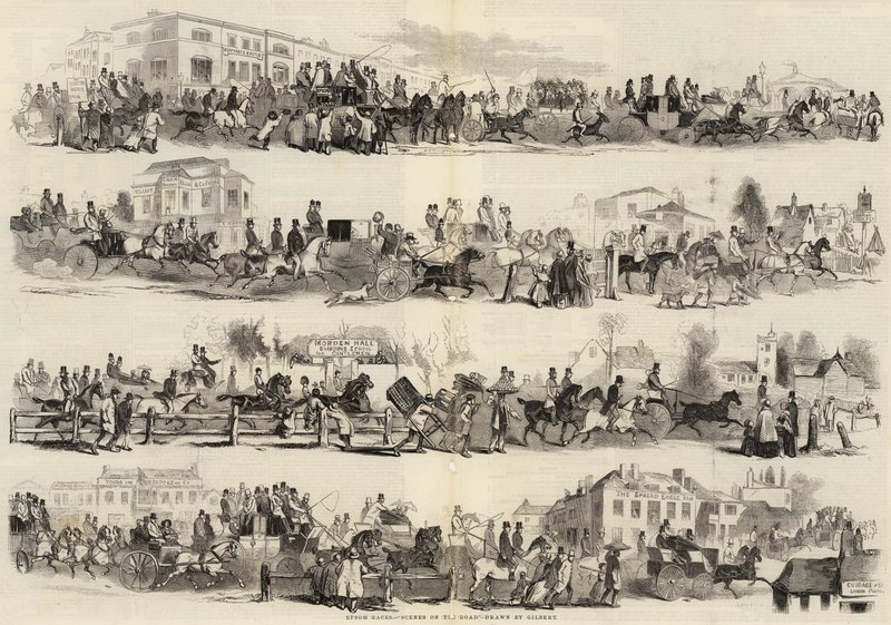 Carreras de Epsom, Escenas en el camino de John Gilbert