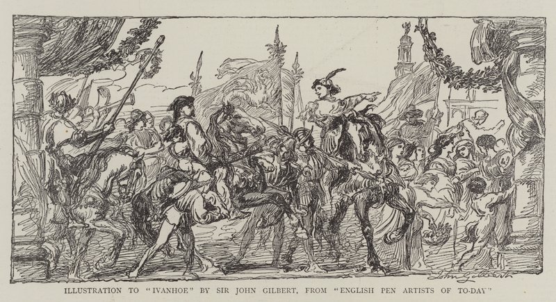 Ilustración de Ivanhoe de John Gilbert