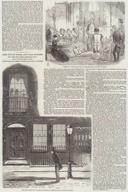 Frío afuera y frío adentro, o el día de Navidad de Tom Smithers de John Leech