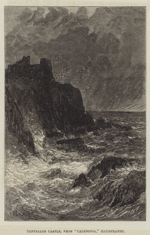 Castillo de Tantallon, de Caledonia, ilustrado de John MacWhirter