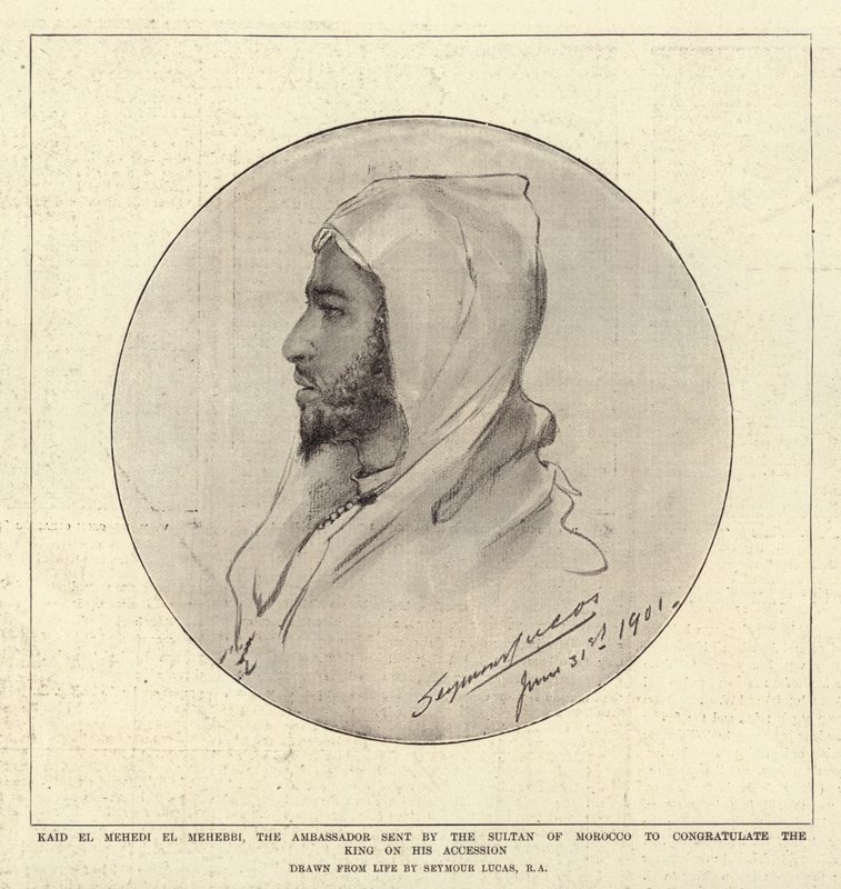 Kaid El Mehedi El Mehebbi, el embajador enviado por el Sultán de Marruecos para felicitar al Rey por su ascenso de John Seymour Lucas