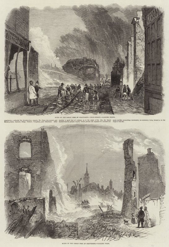 Ruinas del Gran Incendio en Gravesend de John Skinner Prout