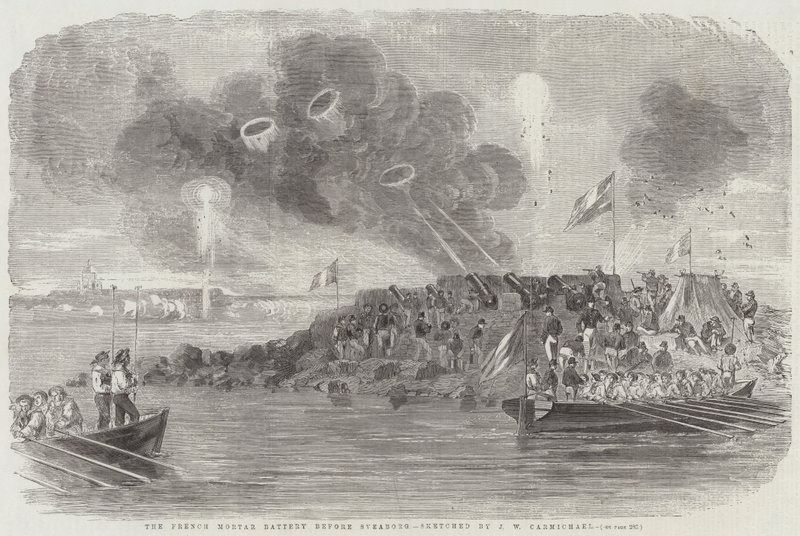 La batería de morteros francesa ante Sveaborg de John Wilson Carmichael