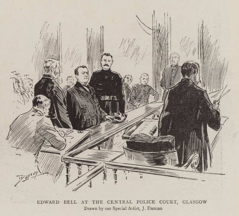 Edward Bell en el Tribunal de Policía Central, Glasgow de after John Duncan