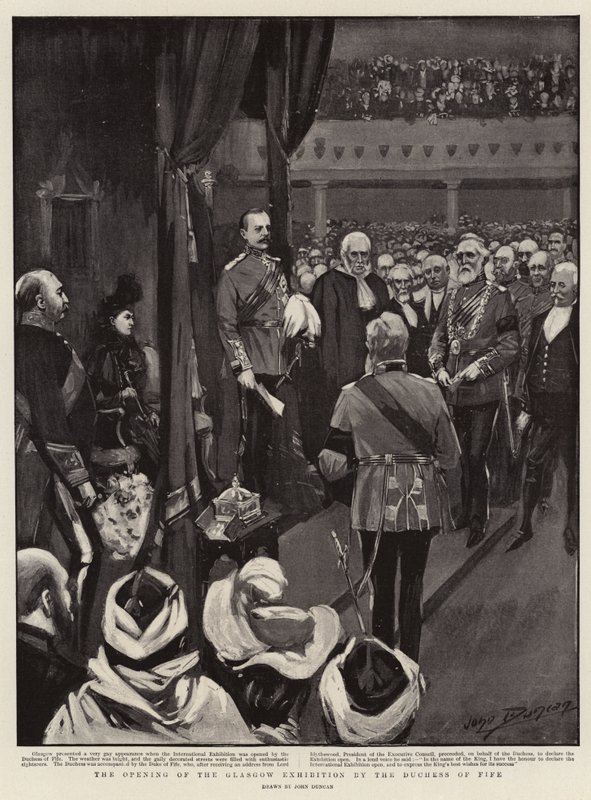 La inauguración de la Exposición de Glasgow por la Duquesa de Fife de after John Duncan