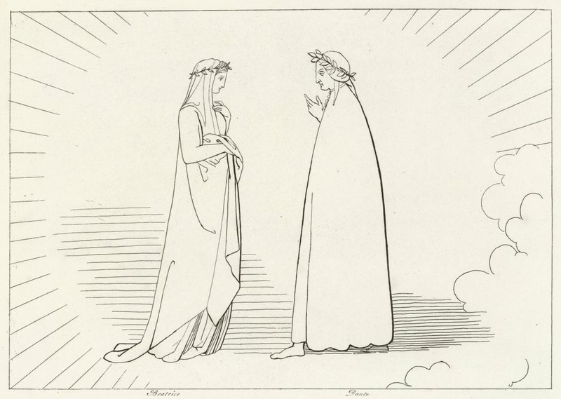 Beatriz y Dante, Paraíso, Canto 7 de John (after) Flaxman
