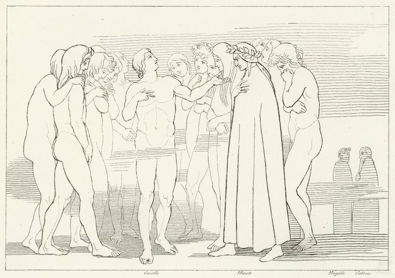La Canción de Casella, Purgatorio, Canto 2 de John (after) Flaxman