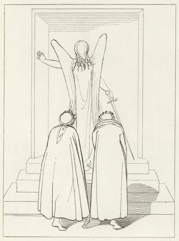 Puerta del Purgatorio, Purgatorio, Canto 9 (grabado) de John (after) Flaxman