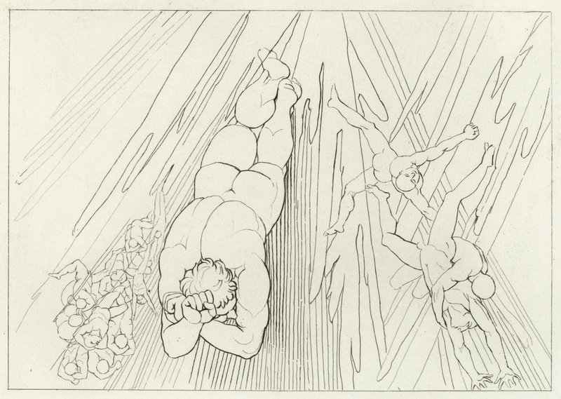 Lucifer, Purgatorio, Canto 12 (grabado) de John (after) Flaxman
