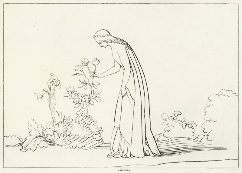 Matilda, Purgatorio, Canto 28 (grabado) de John (after) Flaxman