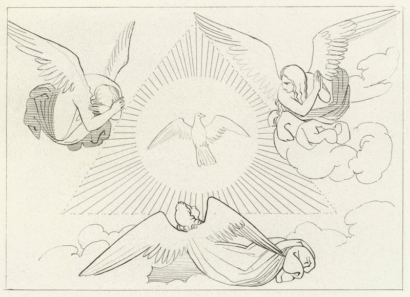 La adoración de la Trinidad, Paraíso, Canto 13 de John (after) Flaxman