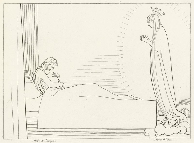 El nacimiento de Cacciaguida, Paraíso, Canto 15 (grabado) de John (after) Flaxman