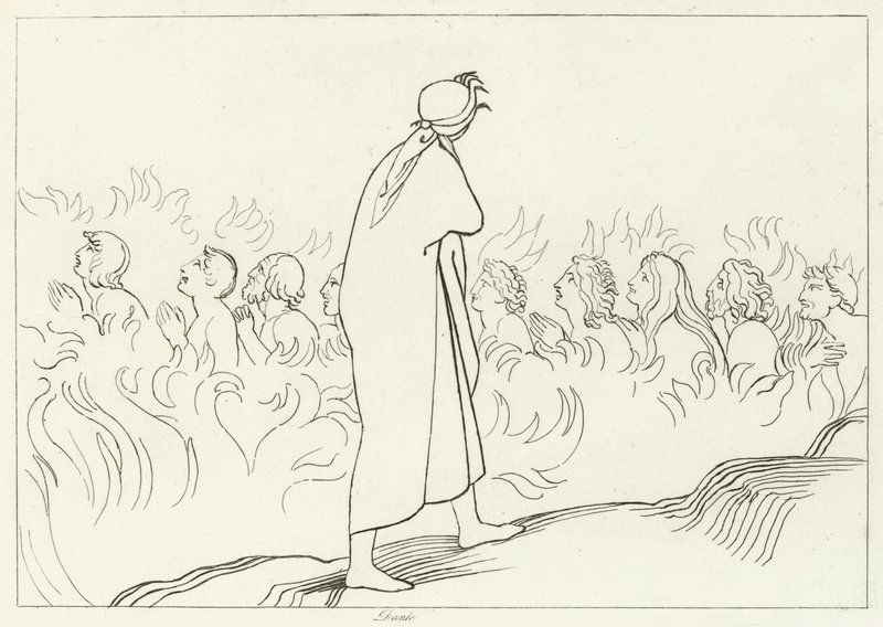 Los carnales, Purgatorio, Canto 25 (grabado) de John (after) Flaxman