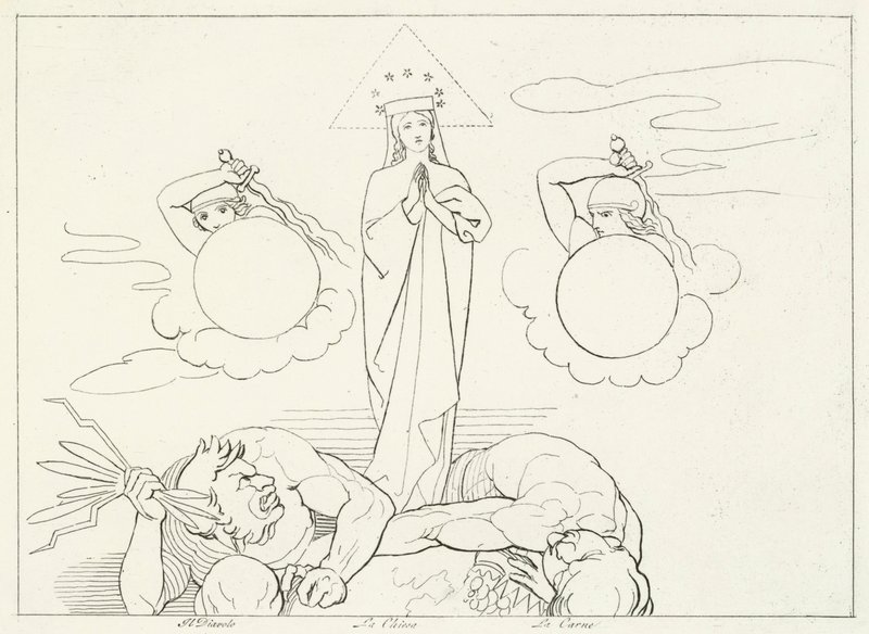 La Iglesia Militante, Paraíso, Canto 25 de John (after) Flaxman