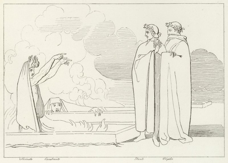 Los Sepulcros Ardientes, Infierno, Canto 10 de John (after) Flaxman