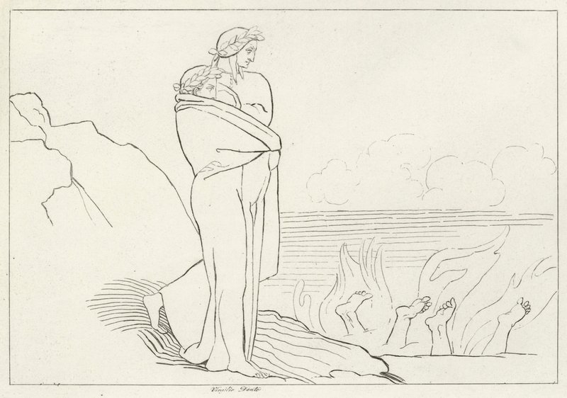 El Golfo de la Simonia, Infierno, Canto 19 de John (after) Flaxman