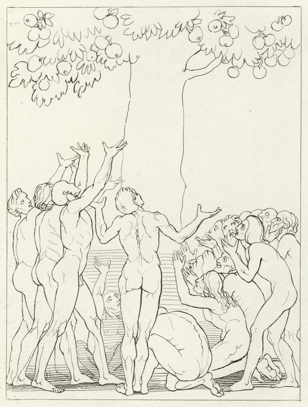Los intemperantes, Purgatorio, Canto 24 (grabado) de John (after) Flaxman