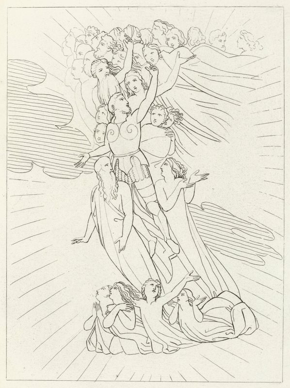 El planeta Júpiter, Paraíso, Canto 18 (grabado) de John (after) Flaxman