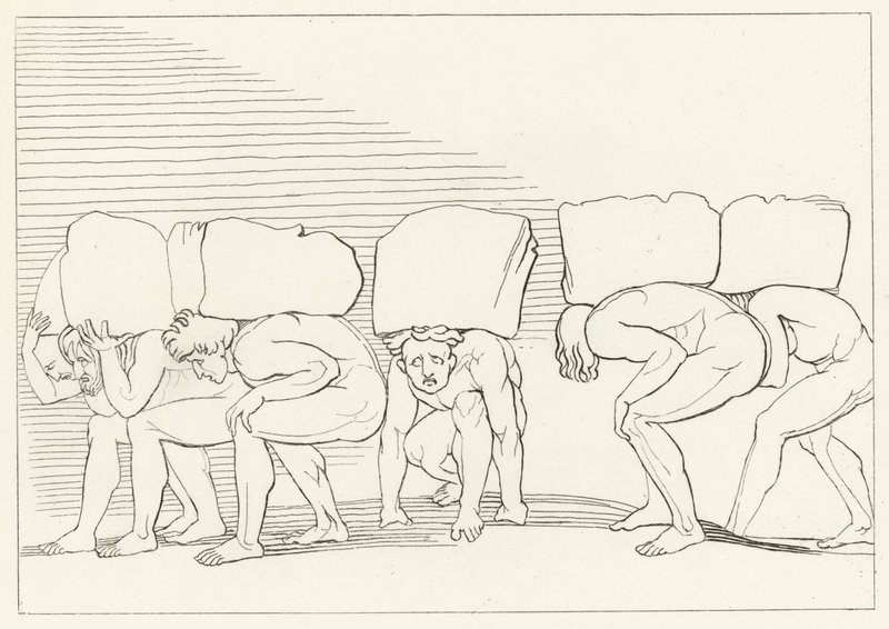 Los orgullosos, Purgatorio, Canto 11 (grabado) de John (after) Flaxman