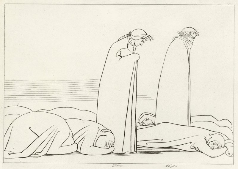 La región de la avaricia, Purgatorio, Canto 19 (grabado) de John (after) Flaxman