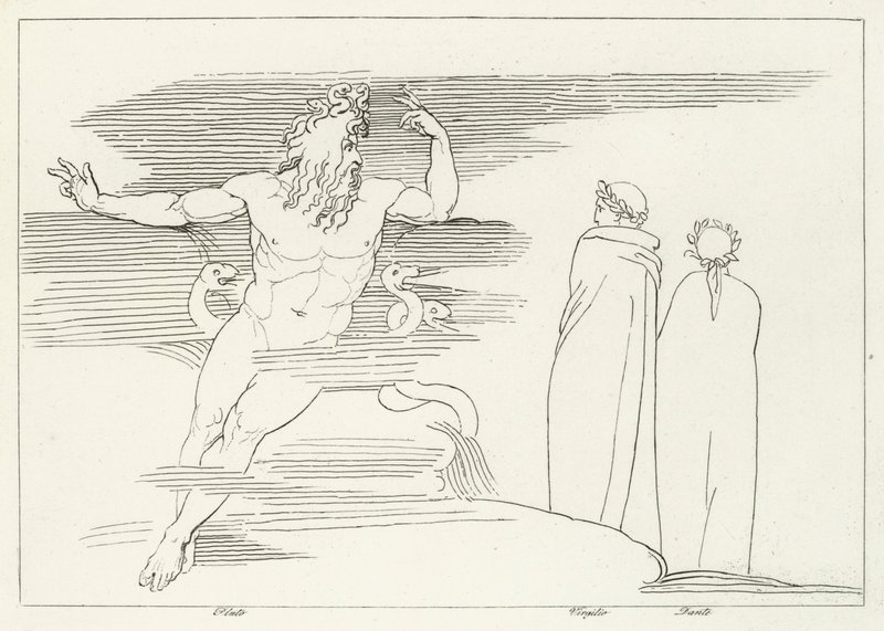 La región de Plutón, Infierno, Canto 7 de John (after) Flaxman
