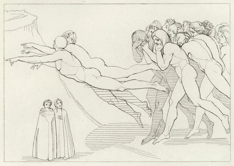 La Región del Egoísmo, Purgatorio, Canto 18 (grabado) de John (after) Flaxman