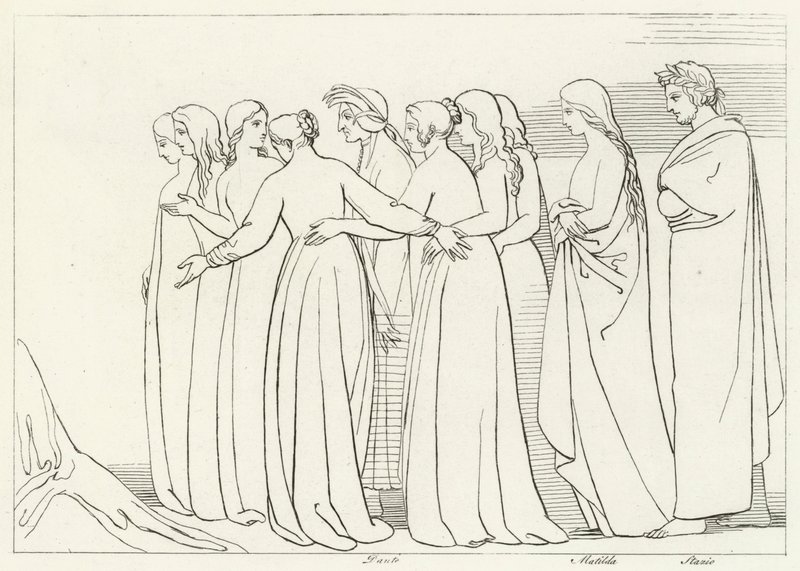 El Río Eunoe, Purgatorio, Canto 33 de John (after) Flaxman