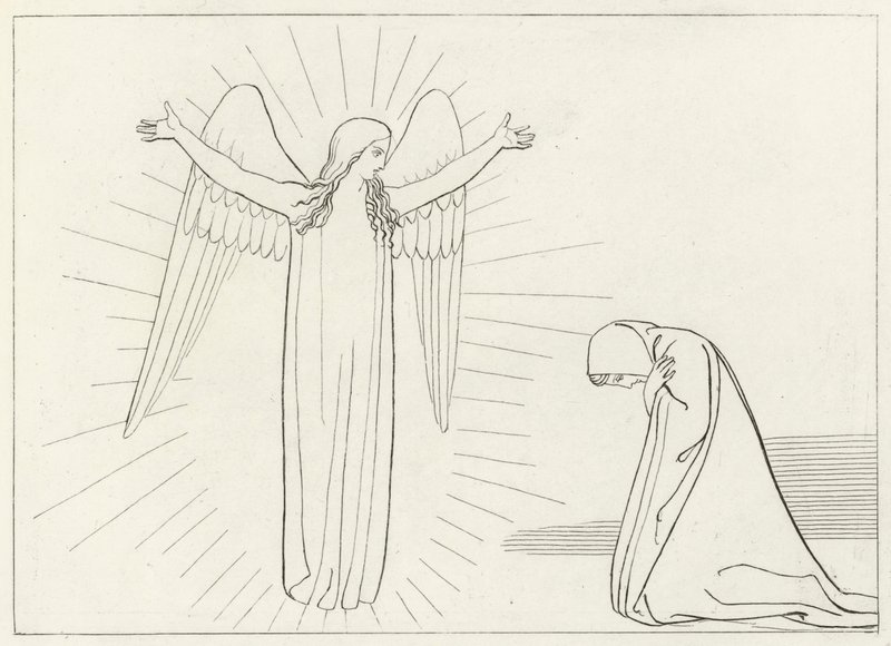 La Salutación, Purgatorio, Canto 10 (grabado) de John (after) Flaxman