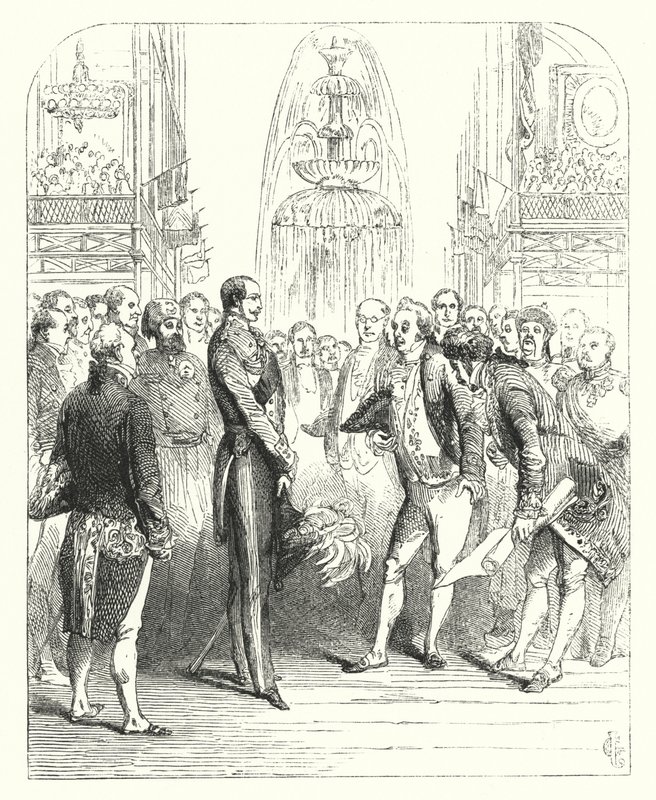 Príncipe Alberto y los Comisionados Reales en la Gran Exposición de 1851, Palacio de Cristal, Hyde Park, Londres de John (after) Gilbert