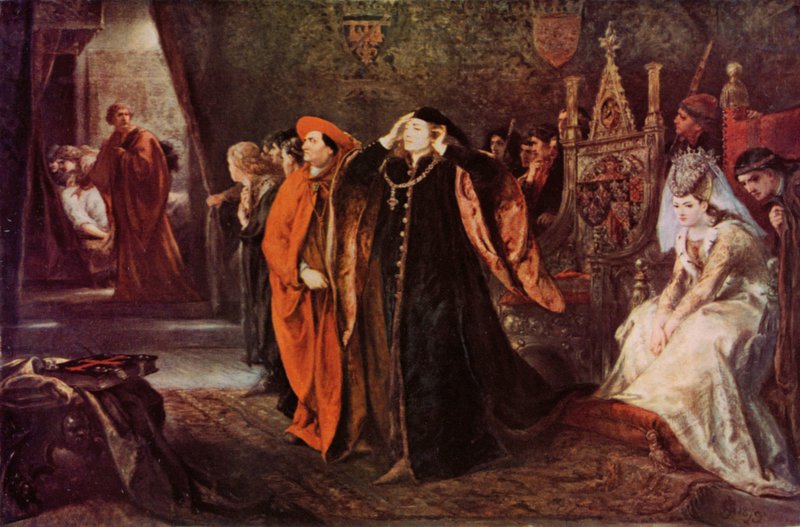 Shakespeare: La muerte de Gloucester, Rey Enrique VI, Parte II, Acto III, Escena 2 (litografia en color) de John (after) Gilbert
