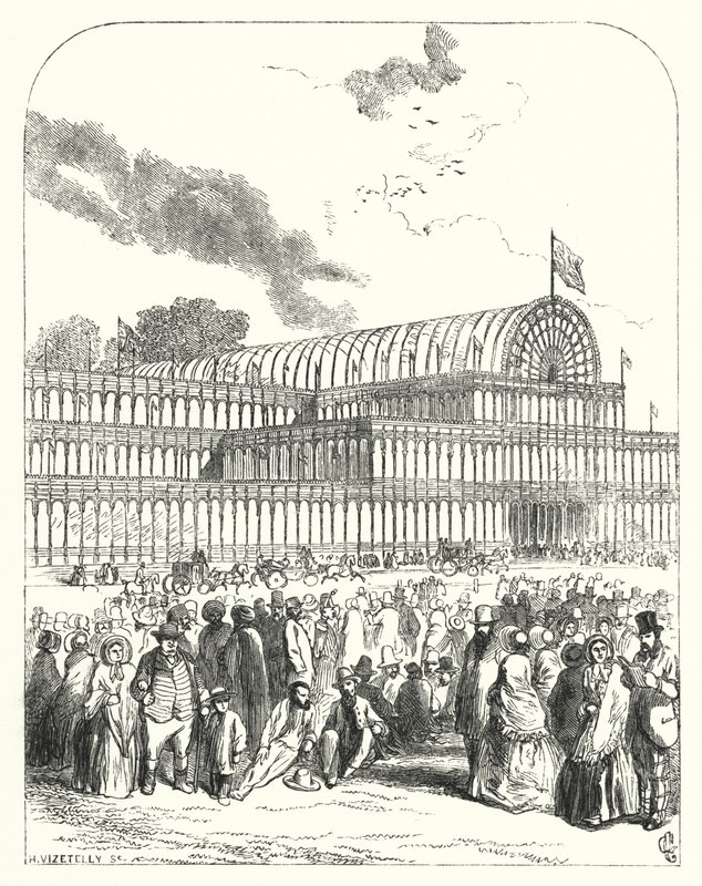 El Palacio de Cristal en Hyde Park, Londres, sede de la Gran Exposición de 1851, diseñado por Joseph Paxton y Charles Fox de John (after) Gilbert