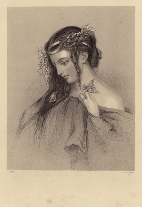 Shakespeare: Hamlet, Ofelia, Acto IV, Escena V (grabado) de John (after) Hayter