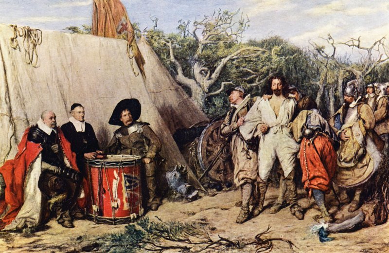 Consejo de Guerra de los Jefes de Tambor (litografía en color) de John (after) Pettie