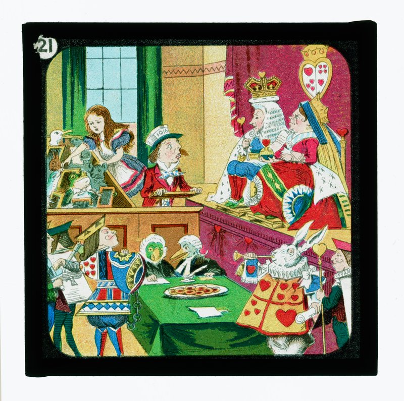 Alicia en el País de las Maravillas, diapositivas de linterna coloreadas de John (after) Tenniel