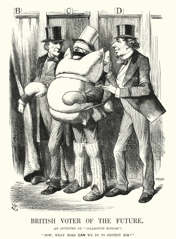 Caricatura de Punch: Votante británico del futuro (grabado) de John (after) Tenniel