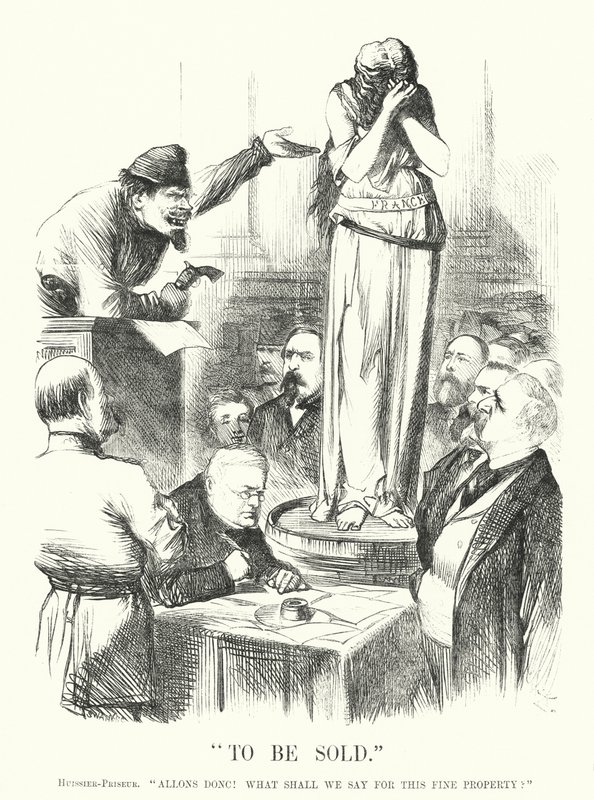 Caricatura de Punch: A vender - La Comuna de París de John (after) Tenniel
