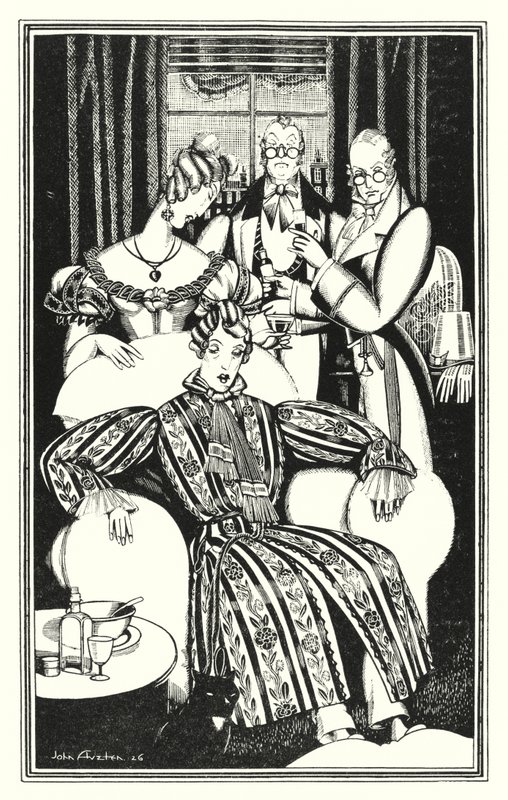 Ilustración para Don Juan de Lord Byron: No sé cómo fue, pero se enfermó (litografía) de John Austen