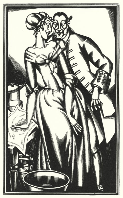 Ilustración para Tristram Shandy de Laurence Sterne (litografía) de John Austen