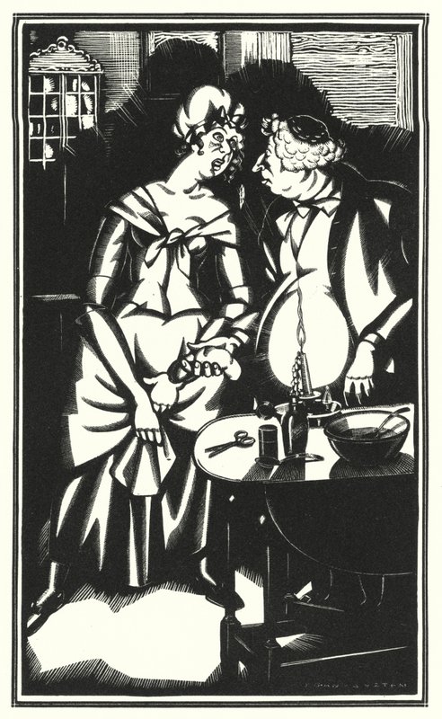 Ilustración para Tristram Shandy de Laurence Sterne (litografía) de John Austen