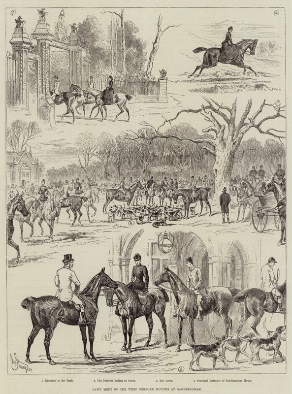 Encuentro en el Césped de los Sabuesos de West Norfolk en Sandringham de John Bagnold Burgess