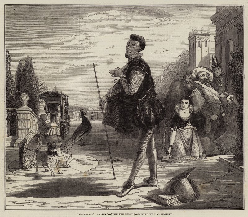 Malvolio en el sol, Noche de Reyes de John Callcott Horsley