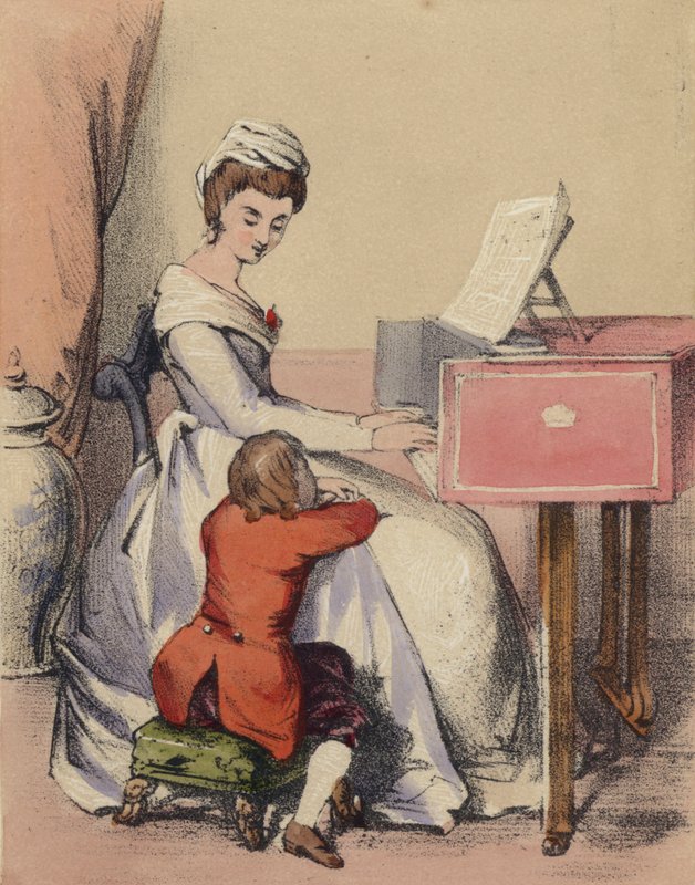 María Antonieta cantando al Delfín, hijo del Rey Luis XVI de John Callcott Horsley