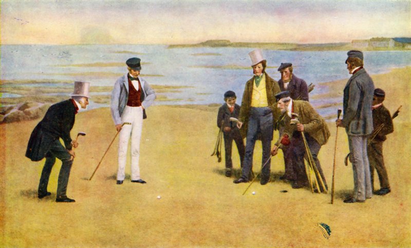 La Stymie, un cuarteto jugando al golf en North Berwick de John Charles (after) Dollman