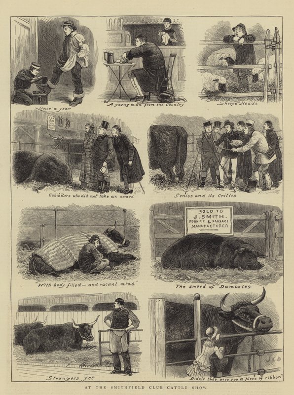 En la Exposición de Ganado del Club Smithfield de John Charles Dollman
