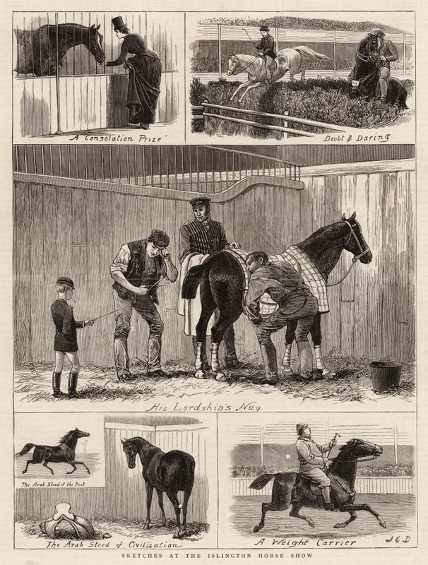 Bocetos en la exposición de caballos de Islington de John Charles Dollman