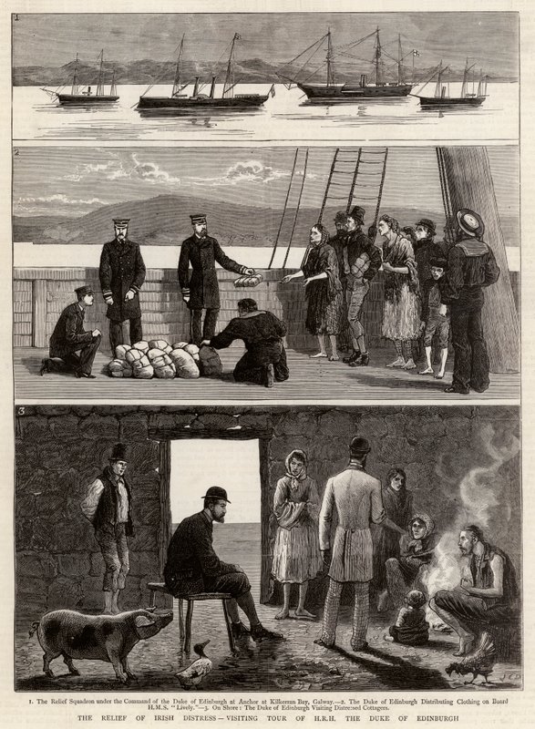 El alivio de la angustia irlandesa, gira de visita de SAR el Duque de Edimburgo de John Charles Dollman
