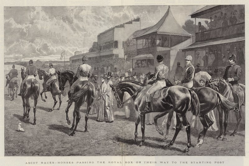Carreras de Ascot, Caballos pasando por la Tribuna Real en su Camino al Punto de Partida de John Charlton
