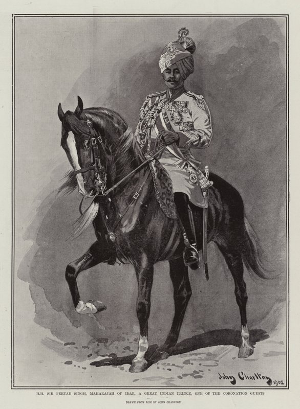 H H Sir Pertab Singh, Maharajá de Idar, un Gran Príncipe Indio, uno de los Invitados a la Coronación de John Charlton