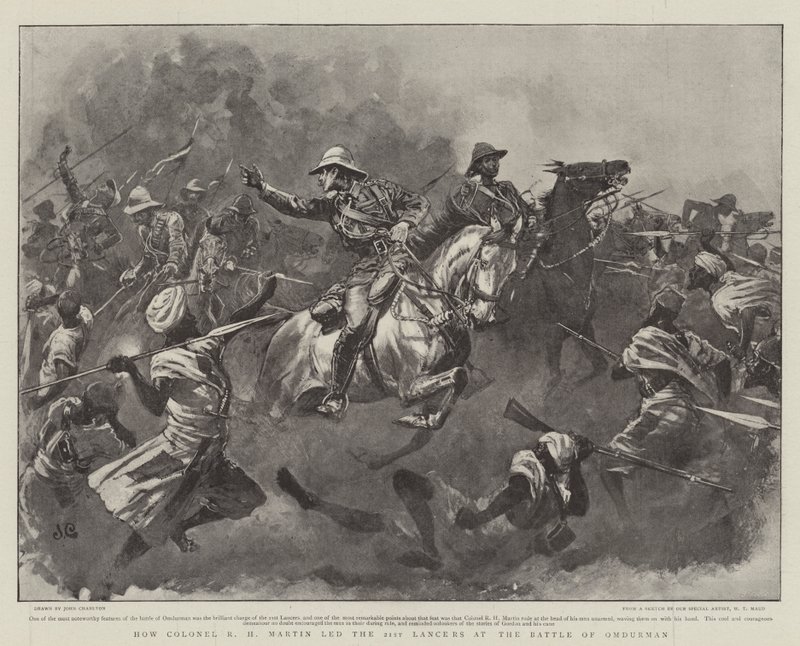 Cómo el Coronel R H Martin lideró a los 21 Lanceros en la Batalla de Omdurman de John Charlton