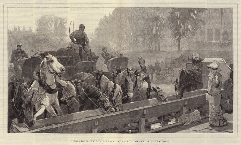 Bocetos de Londres, un abrevadero en la calle de John Charlton
